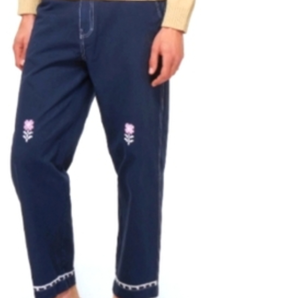 Adish Mens Embroidered Jeans